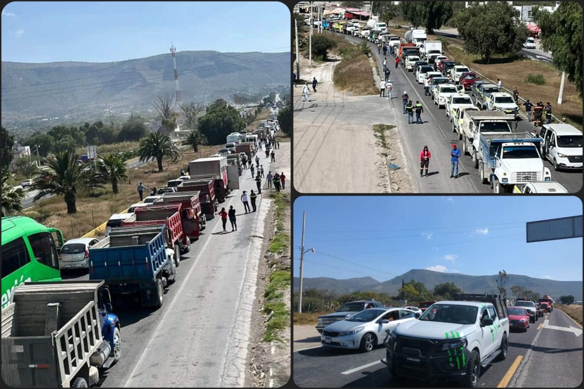 Se dirige a Pachuca megacaravana de manifestantes de Zimapán; podrían colapsar vialidades