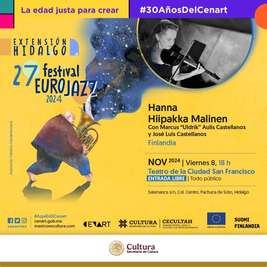 Artistas de Finlandia, Suecia y Francia llegarán a Pachuca con el Festival EuroJazz 2024