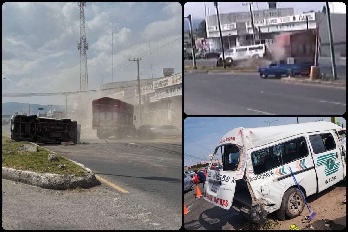 Imprudente maniobra de urvan de transporte acaba en choque fatal en Tulancingo; así fue captado