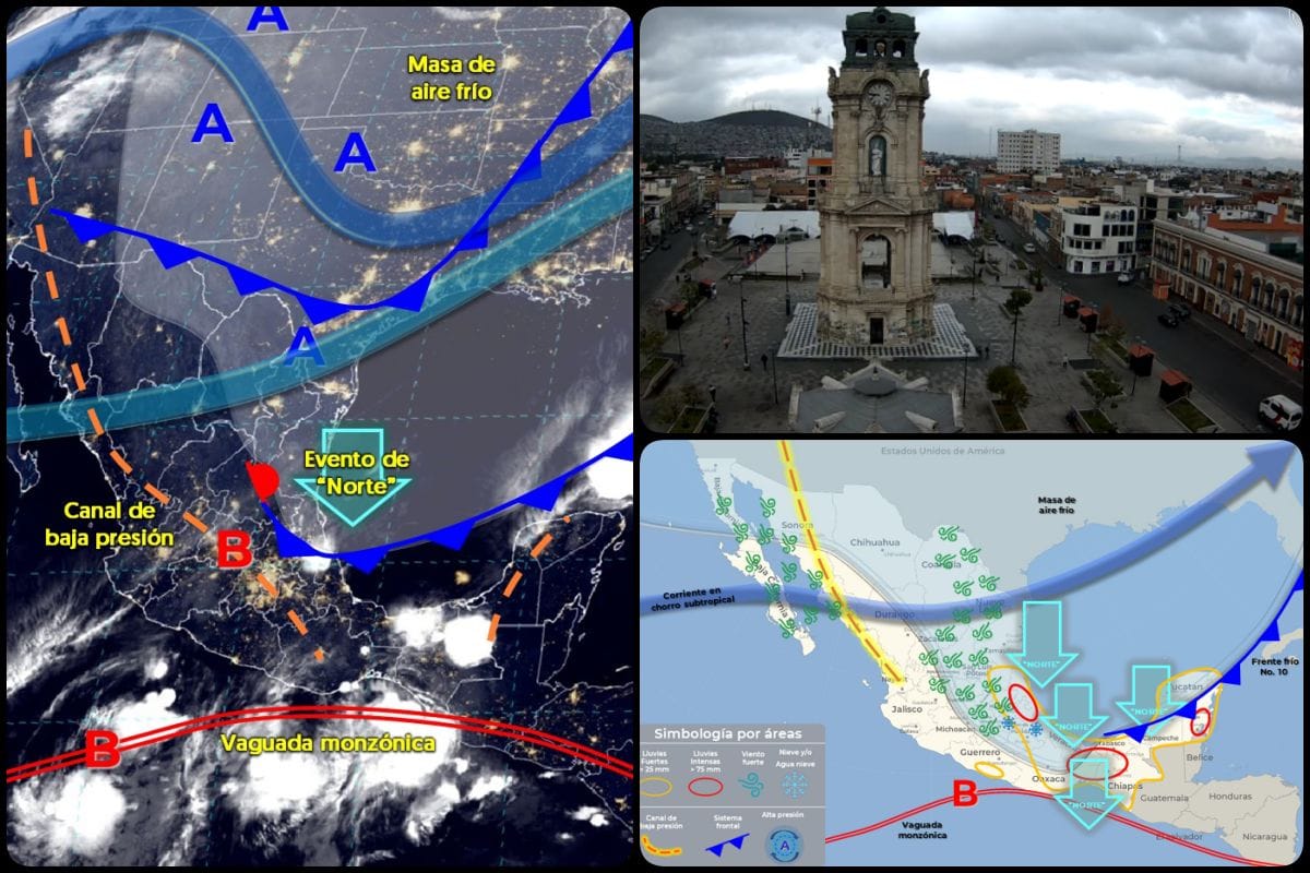 Lluvias y descenso en las temperaturas en Hidalgo por el frente frío número 10