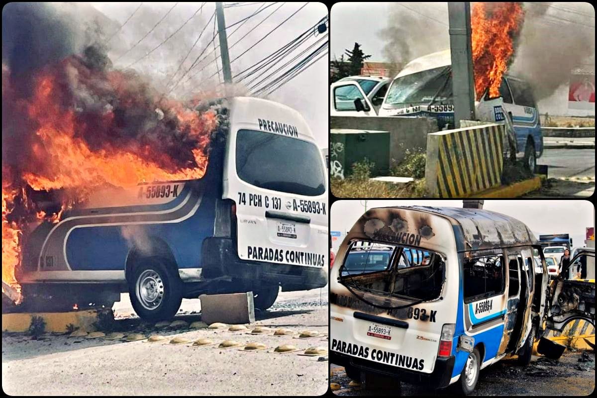 Choca y se incendia transporte público en la Supervía Colosio | VIDEO