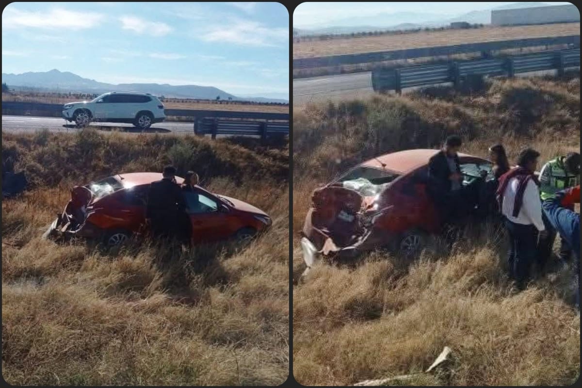 Auto particular sale del camino tras chocar con un ODT en la México-Pachuca