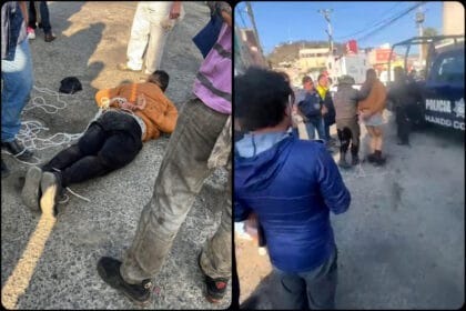 Sujeto es atado y golpeado por presúntamente agredir a una mujer; ocurrió en Pachuca | VIDEO