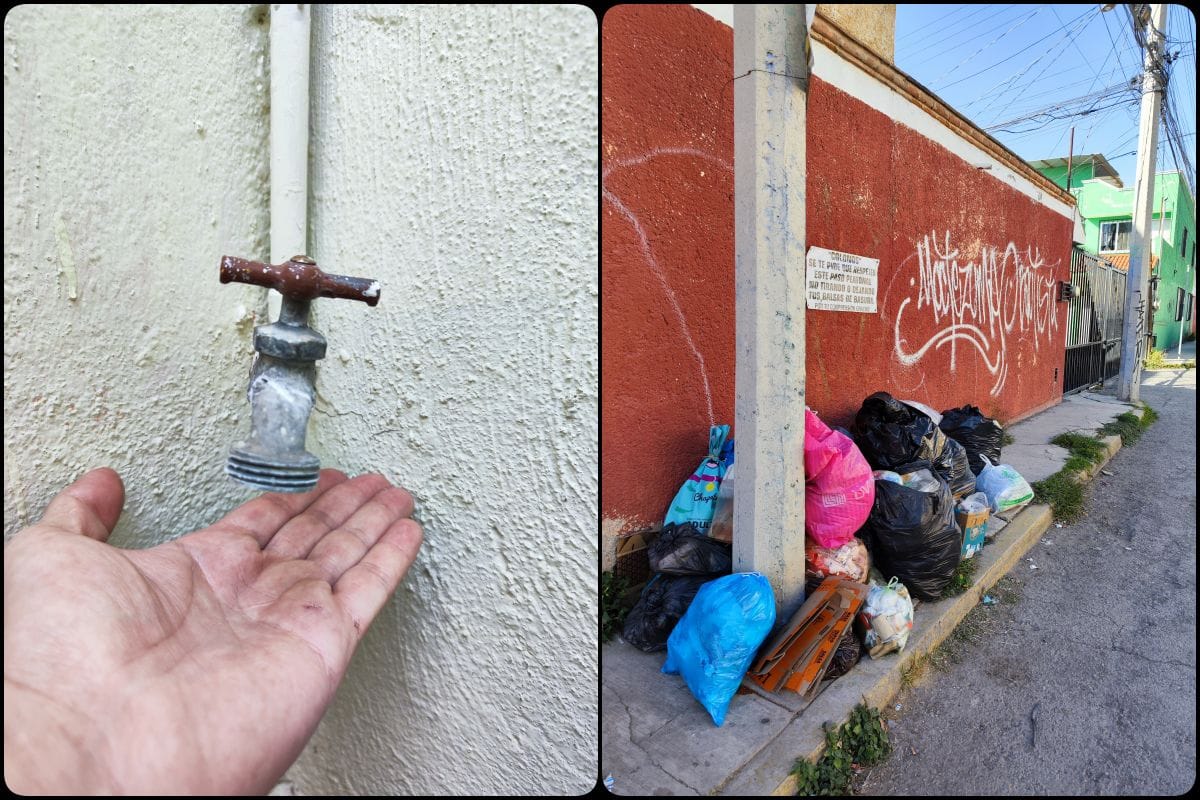 Caótico fin de año en el sur de Pachuca: sin agua y sin recolección de basura