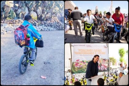 Niñas y niños de comunidades indígenas de Hidalgo ya van a sus escuelas en bicicleta gracias a donaciones