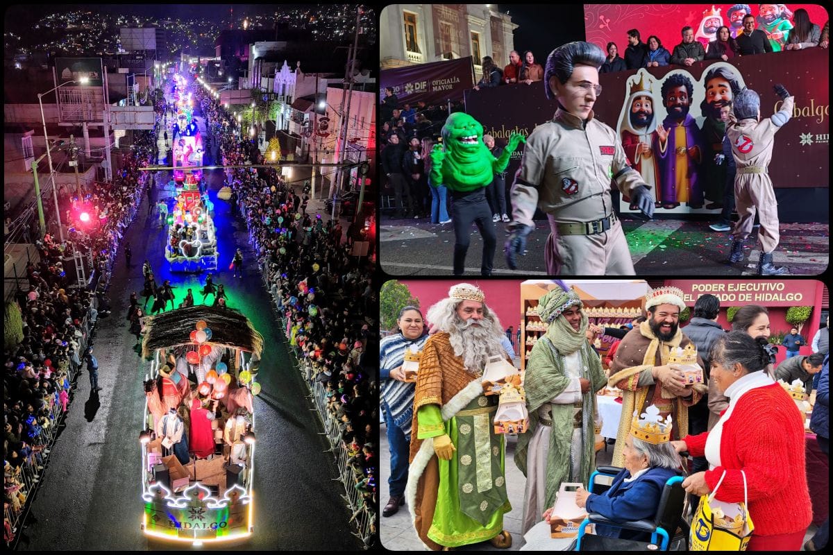 Pachuca se llena de Ilusión, felicidad y tradición con cabalgata y rosca de Reyes | Fotos y video