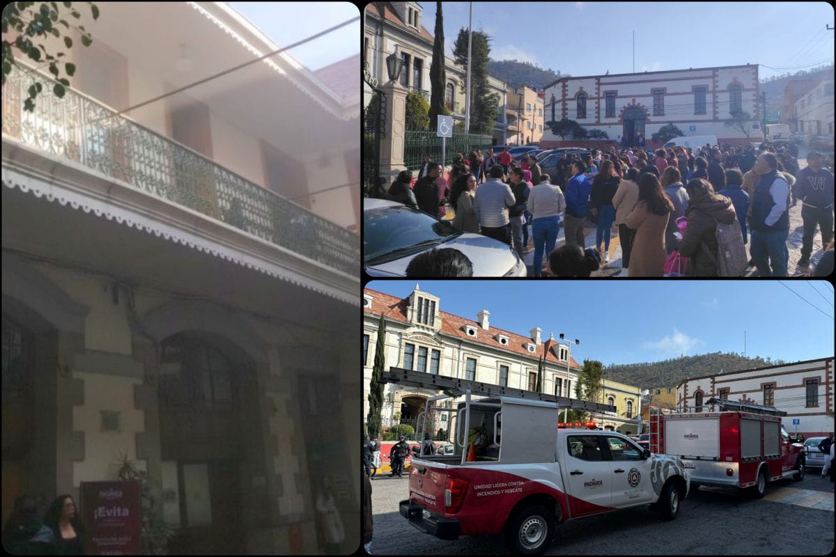 Incidente por trabajos de mantenimiento provoca evacuación en la Presidencia Municipal de Pachuca