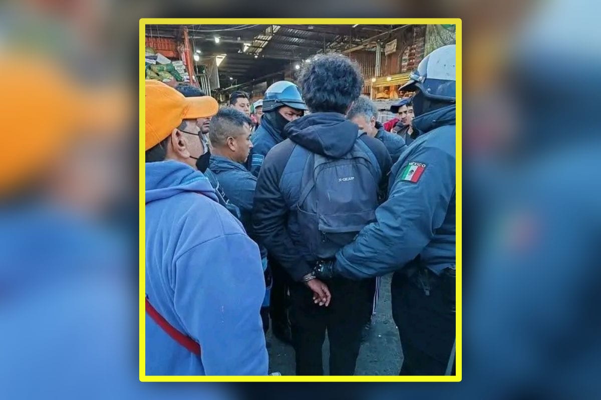 Locatarios atrapan y entregan a presunto ladrón en la Central de Abasto de Pachuca