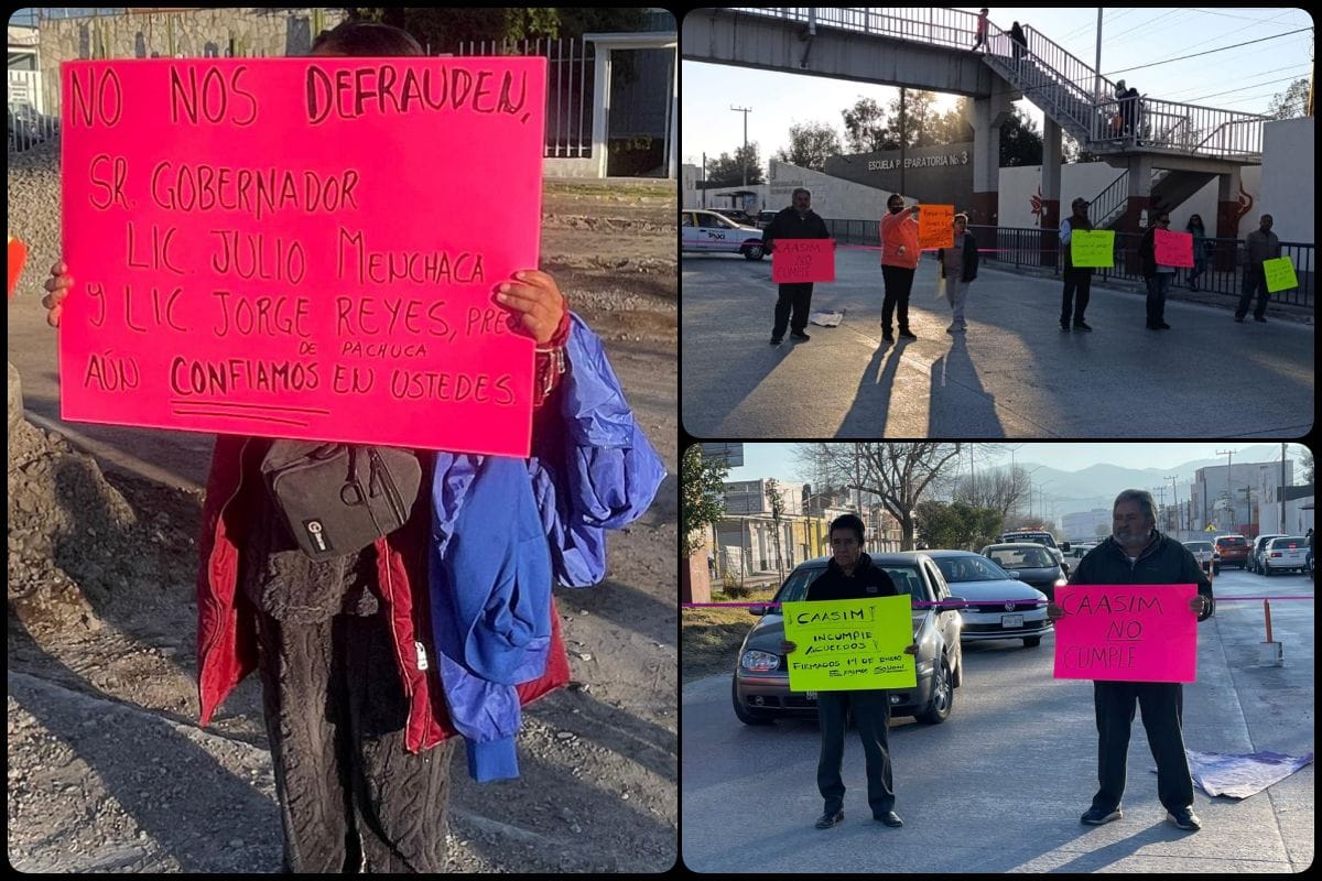 Vecinos bloquean bulevar de Pachuca en protesta contra Caasim