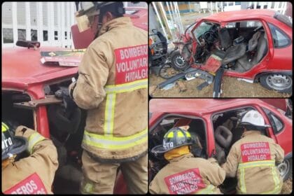 Rescatan con quijadas de la vida a conductor prensado tras aparatoso accidente en la Pachuca-Sahagún | VIDEO