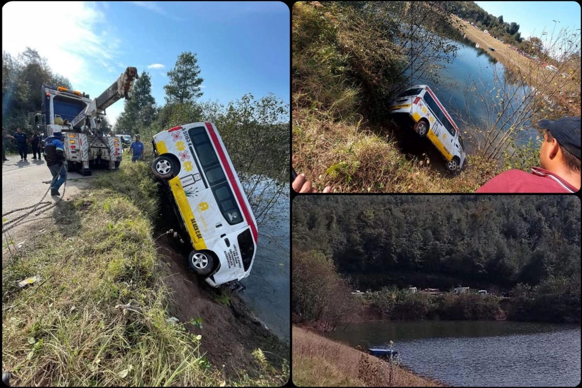 Fallece adolescente al caer urvan de transporte público en presa de Hidalgo