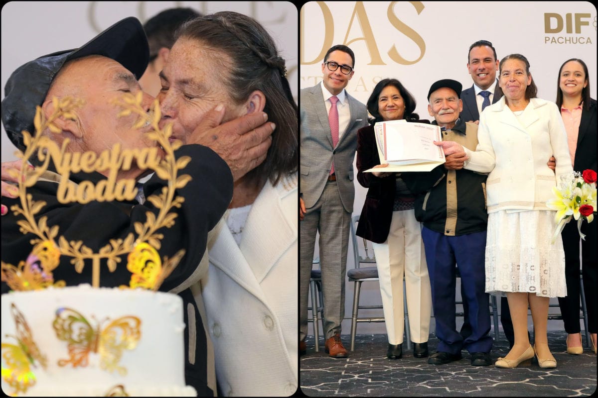 Historia de amor: Antonia y Reyes consolidan su unión en las bodas colectivas de Pachuca, tras 33 años de vivir juntos