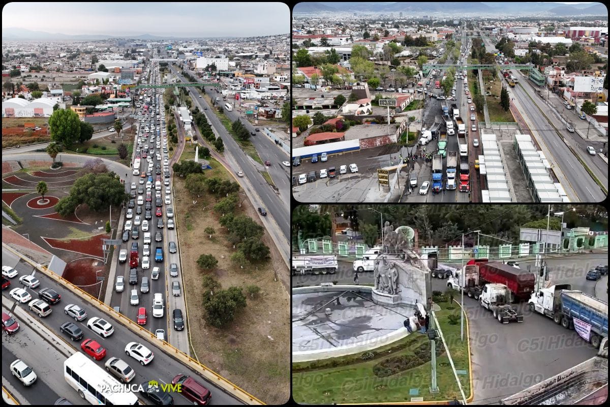 Actualización de bloqueos: 14 vialidades han sido cerradas en Pachuca y alrededores en manifestación por caso Zimapán