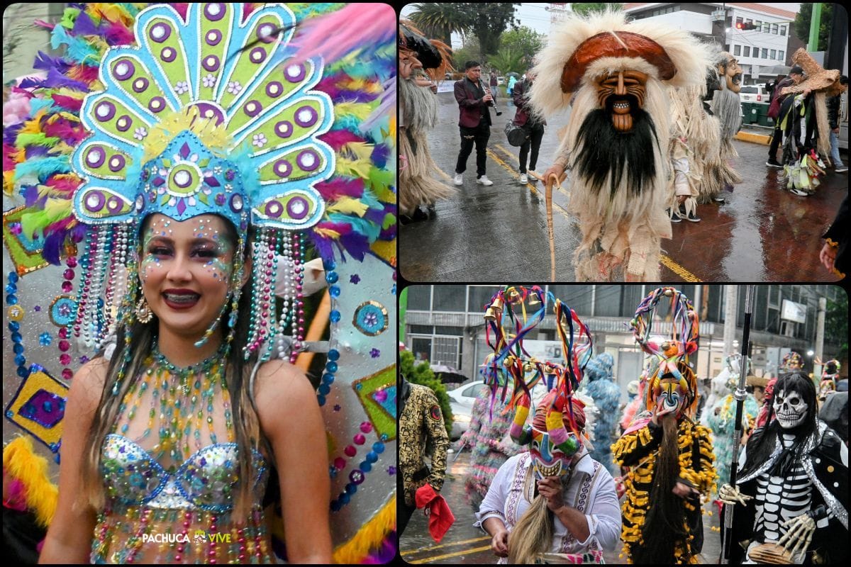 ¡Aplausos! Danzantes no se doblegaron ante la lluvia y convirtieron Pachuca en un inmenso carnaval (fotos y video)