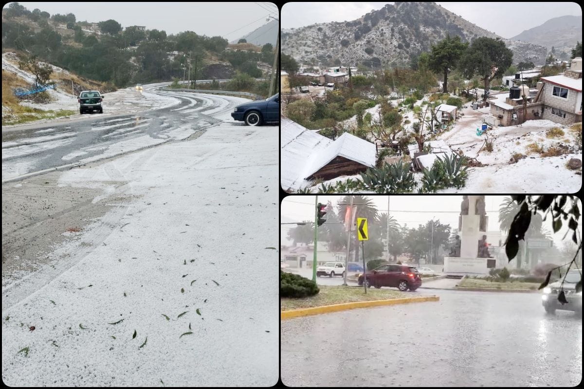 En fotos: granizada pinta de blanco a Pachuca y alrededores