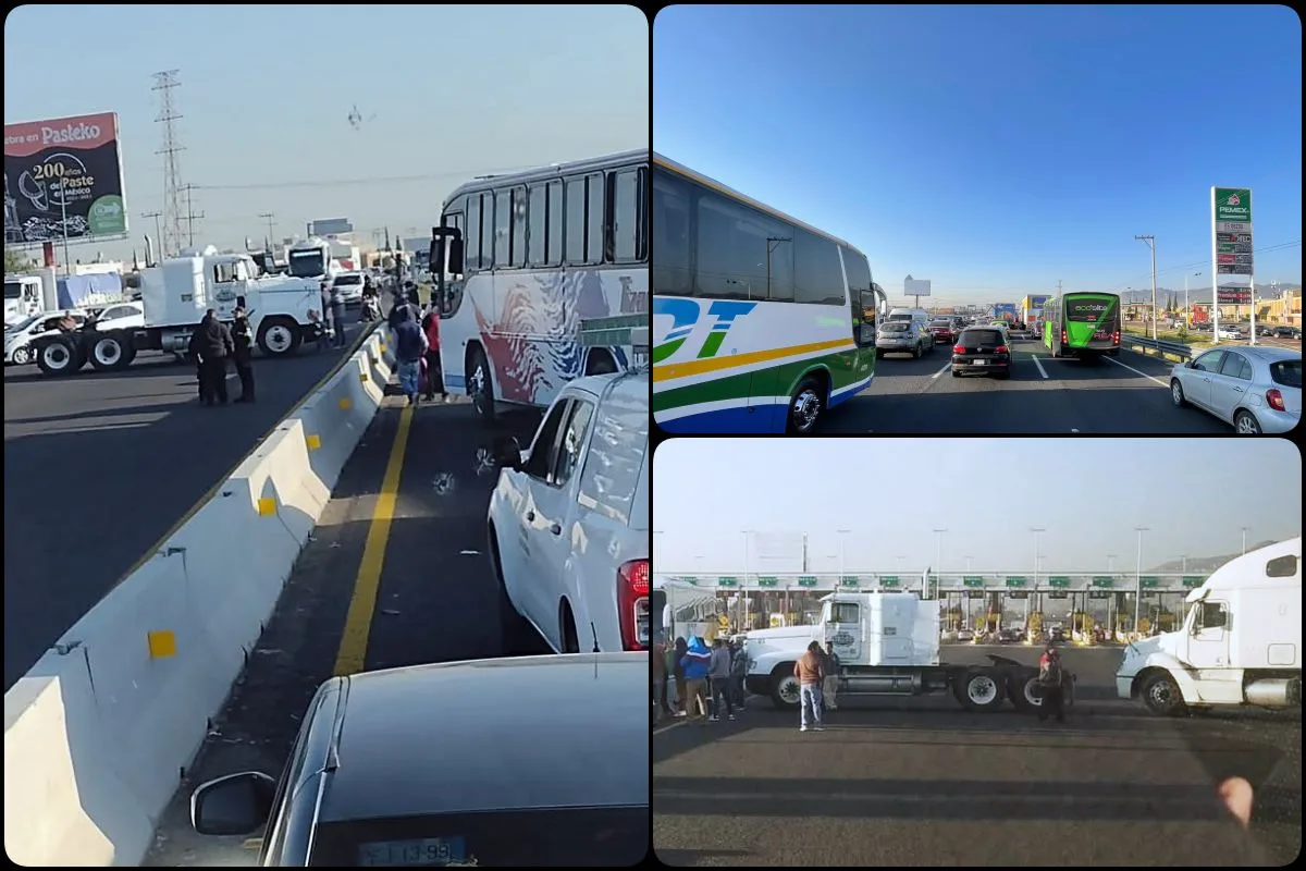 Cerrada la México-Pachuca: manifestantes bloquean casetas este lunes