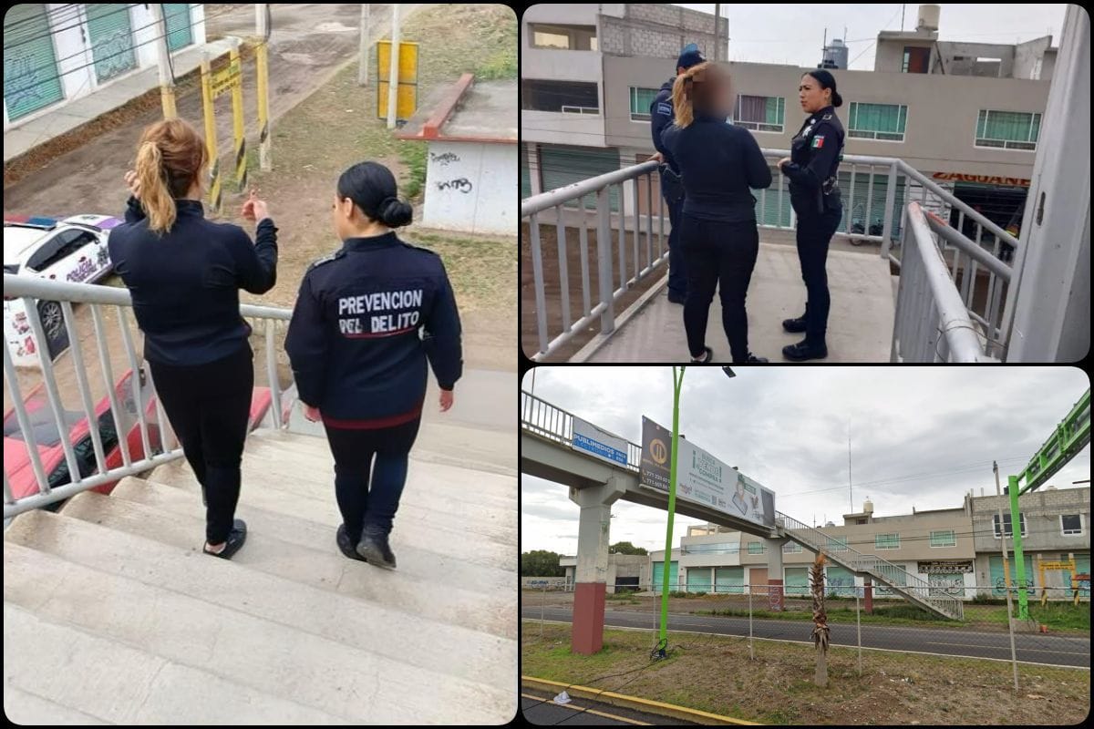 Agentes municipales evitan que mujer atente contra su vida en un puente de Pachuca